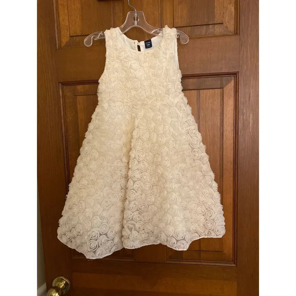 Gap Rosette Holiday Party Dress Toddler Girls 3T Sleeveless Christmas Santa Pics